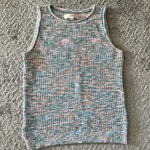 Multi color sleeveless light weight sweater
